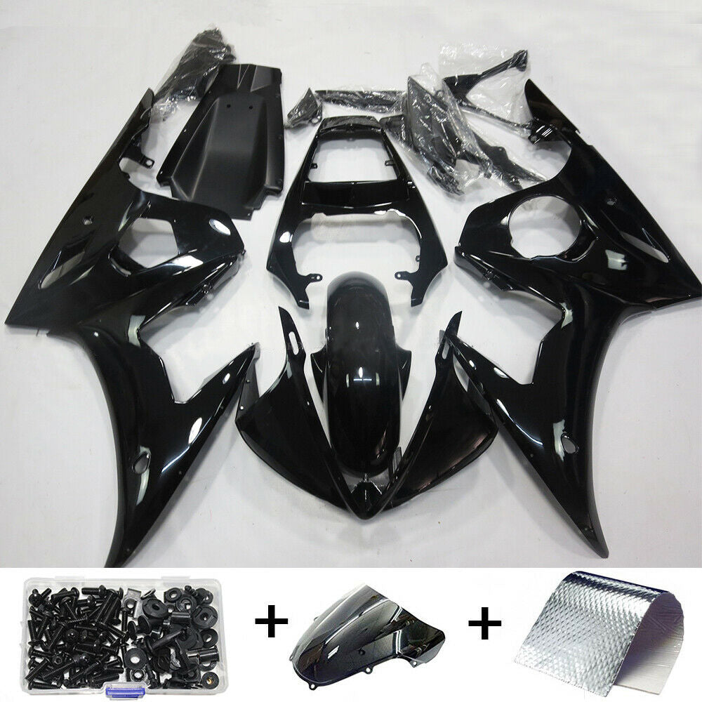 2003-2004 Yamaha YZF R6 Amotopart Fairing Gloss Black Kit