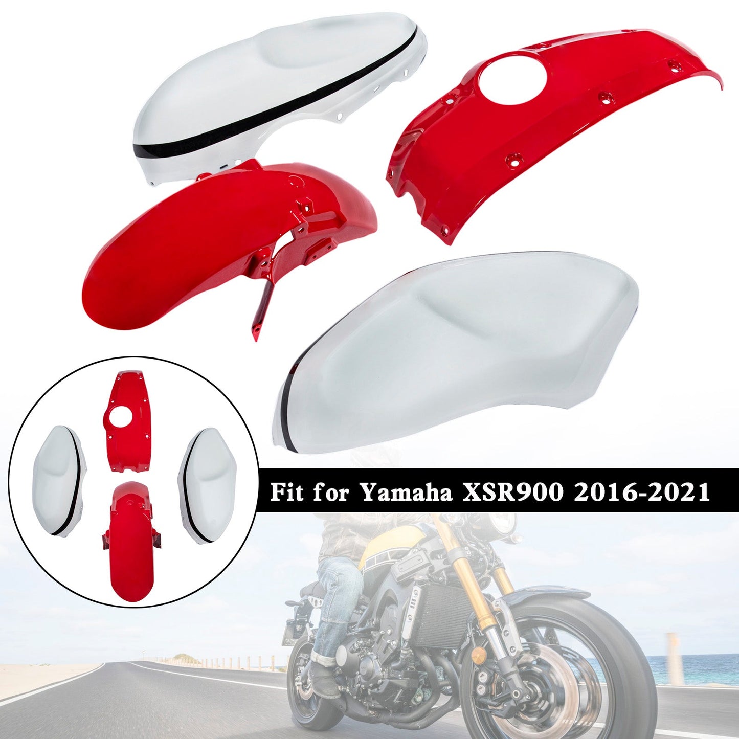 2016-2021 Yamaha XSR900 Injection ABS Plastic Bodywork Fairing Kit 001#