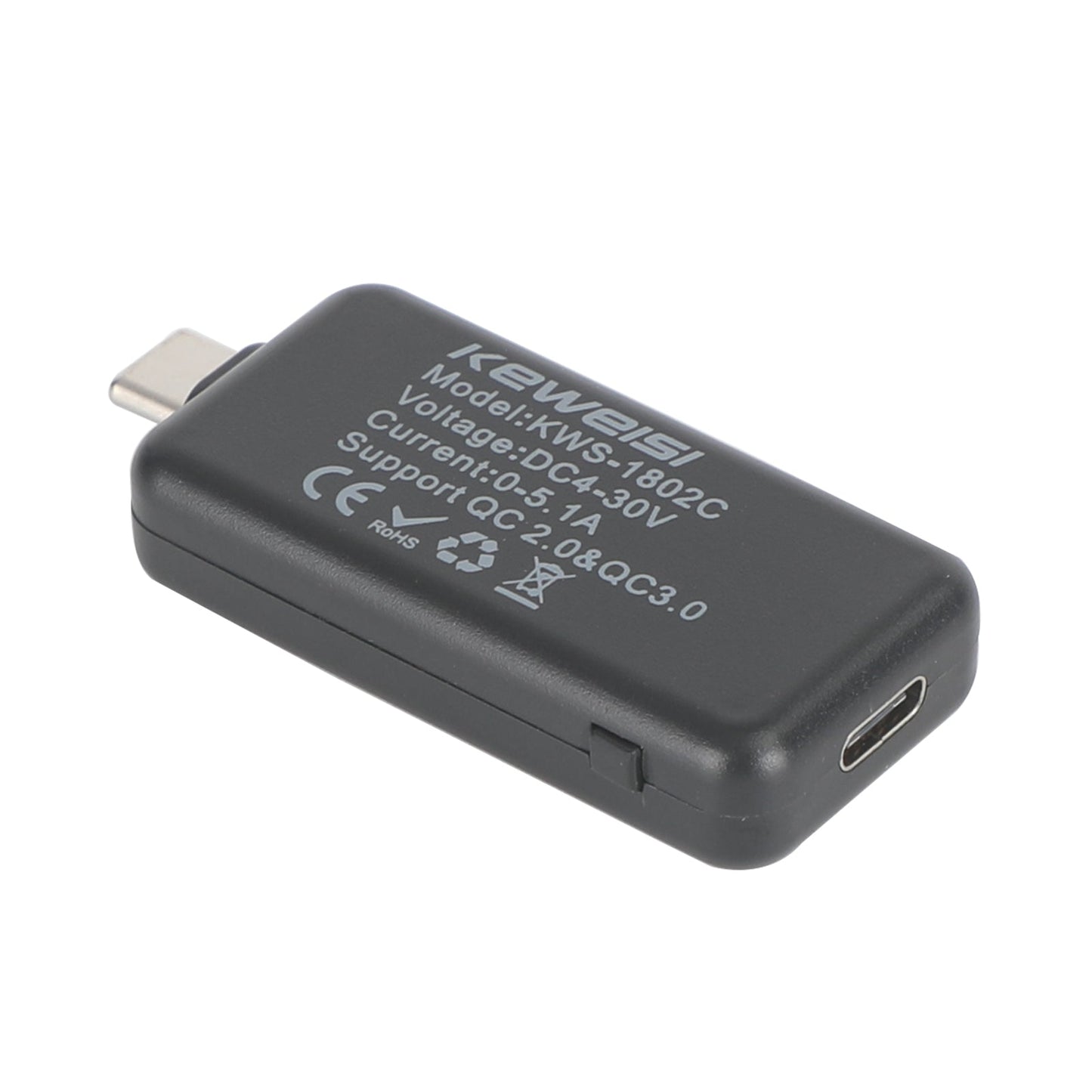 USB Type-C Power Tester Voltage Current Capacity Meter Black Multimeter 4-30V 5A