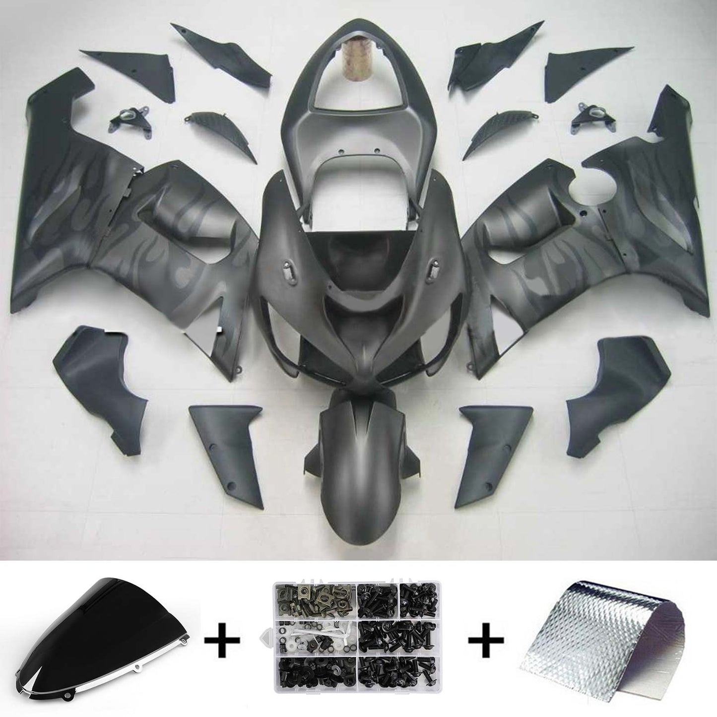 2005-2006 Kawasaki ZX6R 636 Amotopart Injection Fairing Kit Bodywork Plastic ABS #131