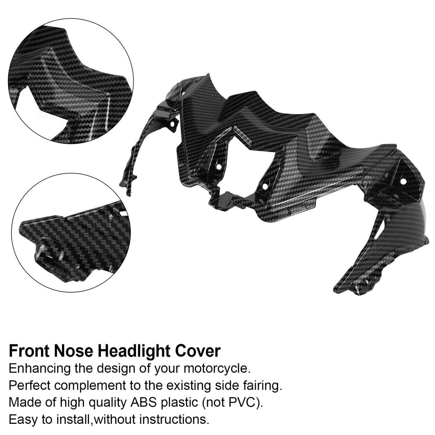 Carbon Front Nose Headlight Cover Fairing Cowling For KAWASAKI Z900 2020-2021