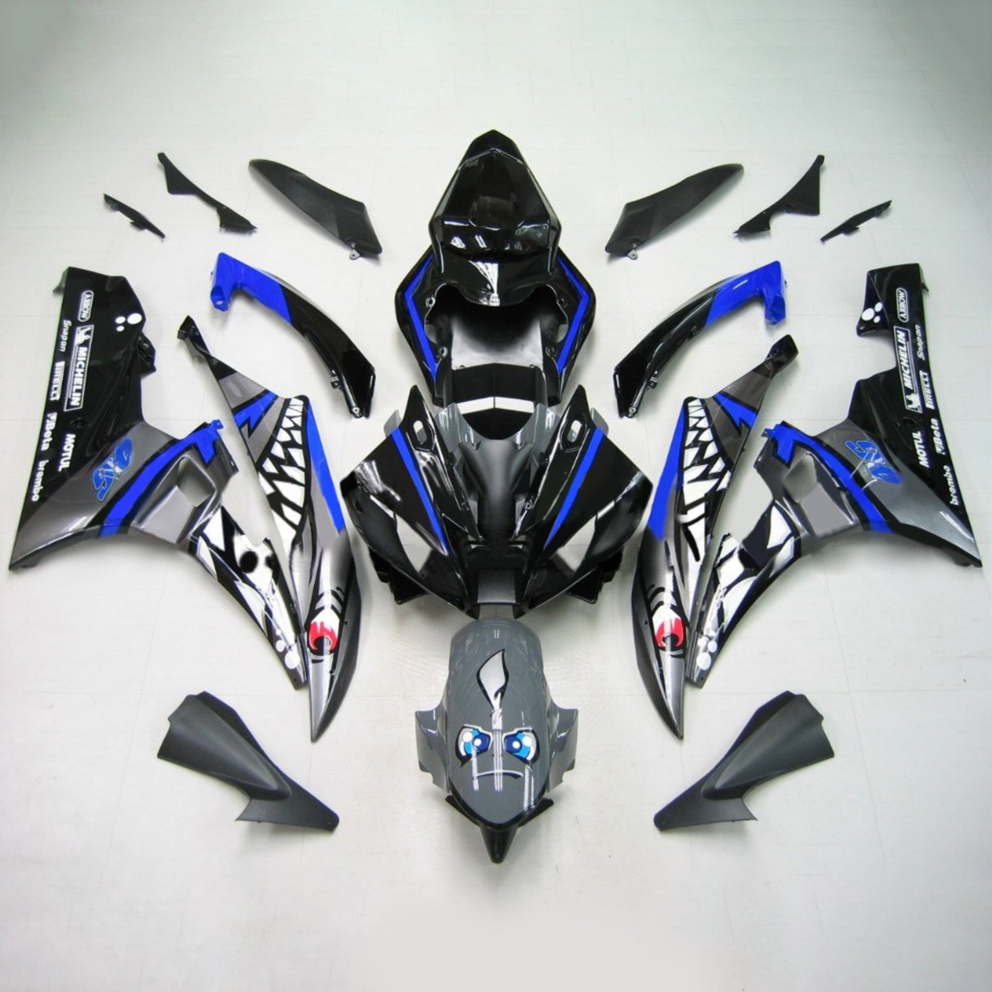 2006-2007 Yamaha YZF 600 R6 Amotopart Injection Fairing Kit Bodywork Plastic ABS #136