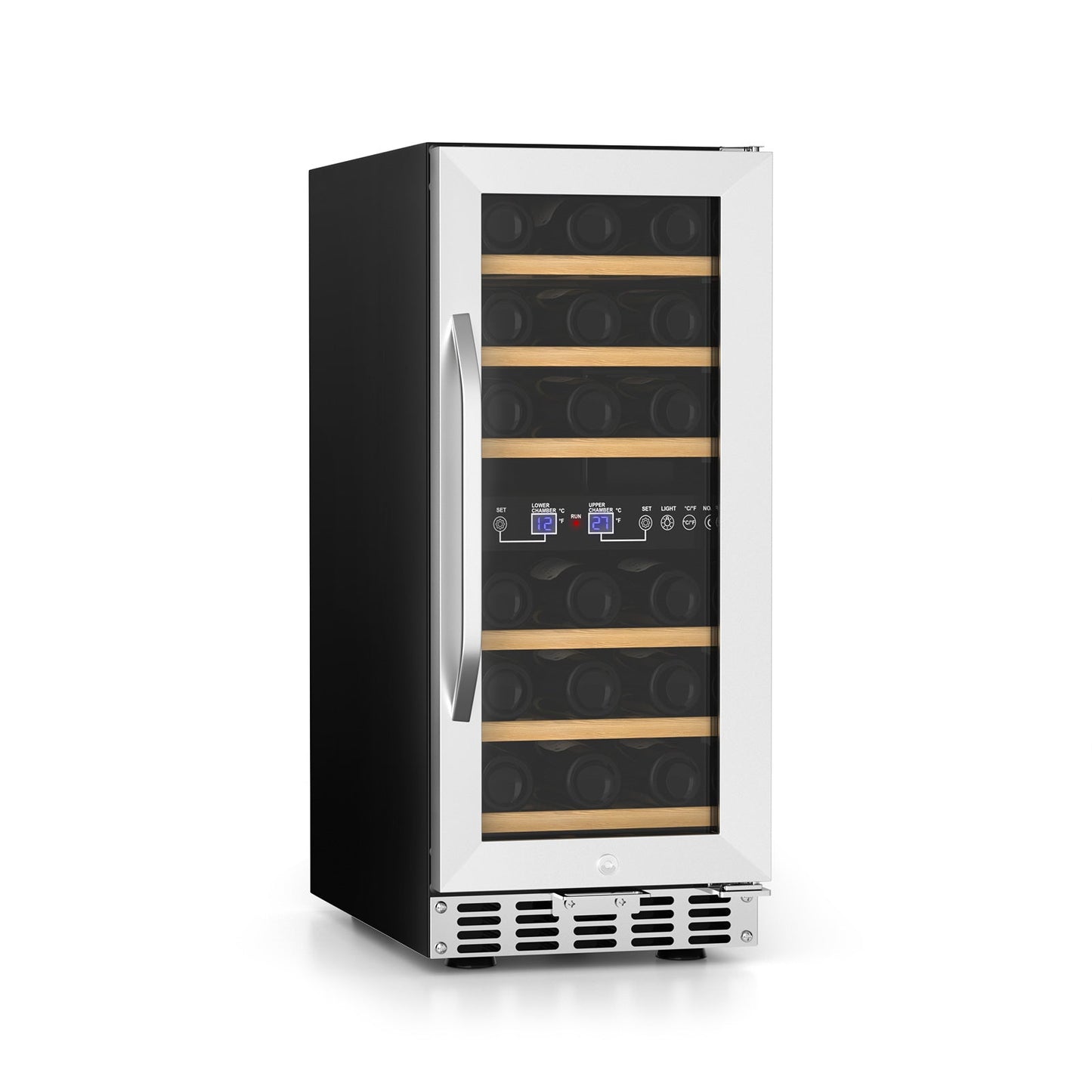 Wine Cooler Fridge 80L 33Bottle Dual Zone Freestanding Built-in Refrigerator