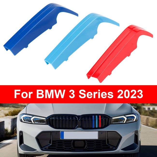 BMW 3 Series 2023 Tri-Colour Front Grille Grill Cover Strips Clip Trim