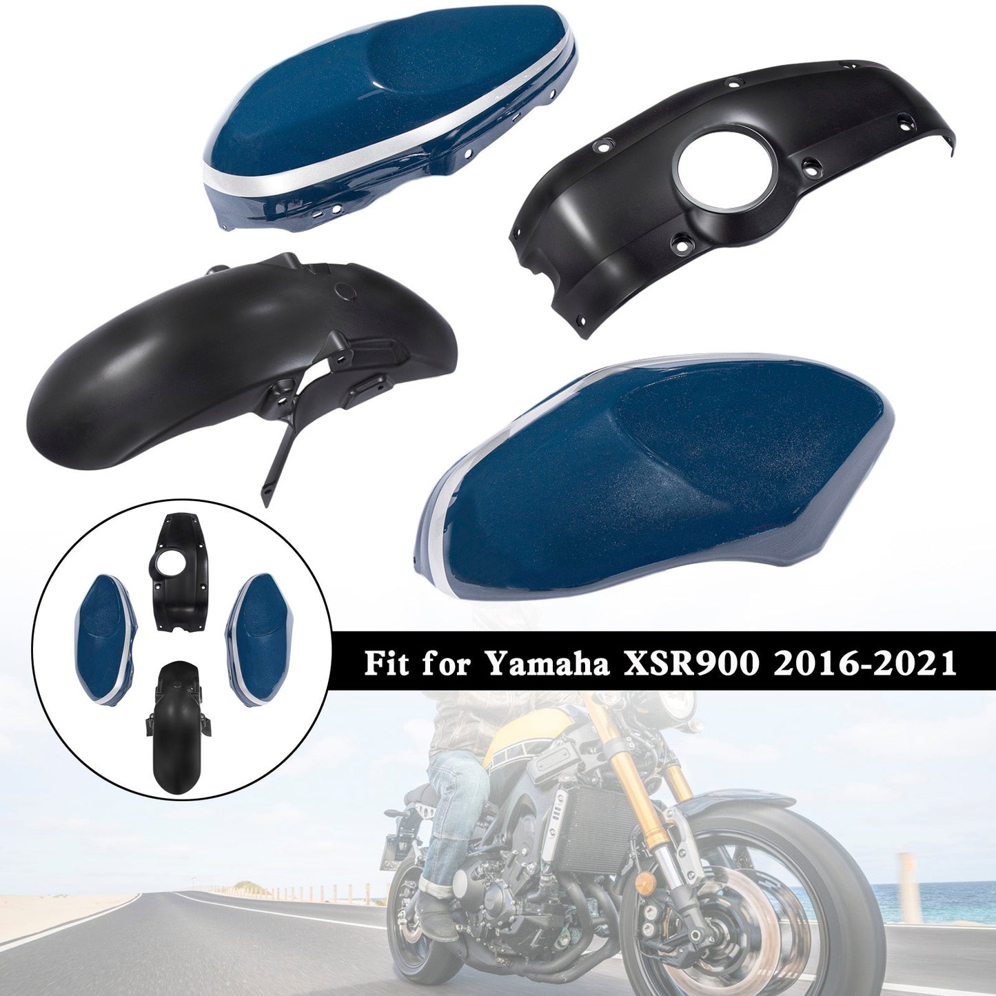 2016-2021 Yamaha XSR900 Injection ABS Plastic Bodywork Fairing Kit 001#