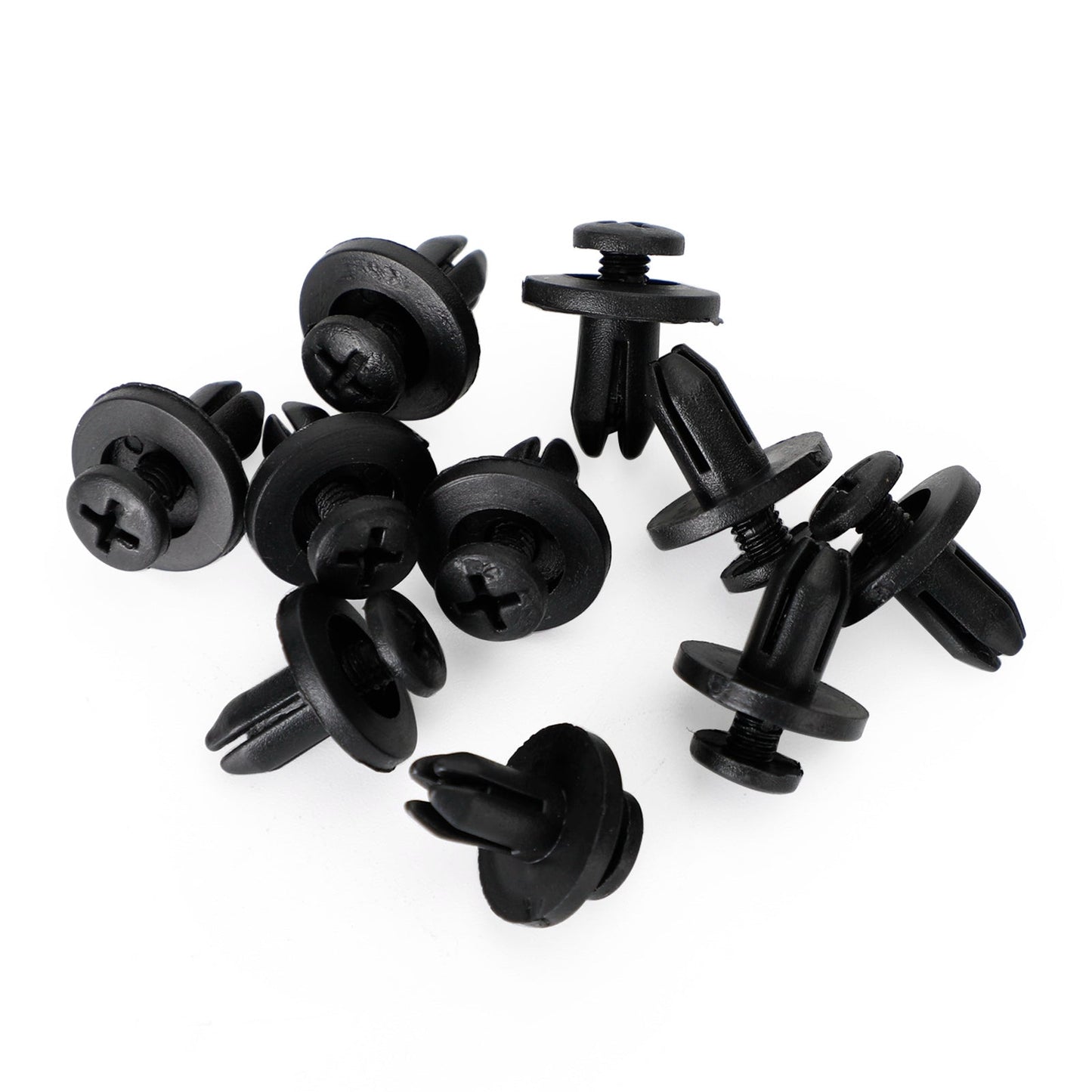 10pcs Fairing Panel Bolt Clip 6mm Plastic Screw Rivets Clips Black For Honda