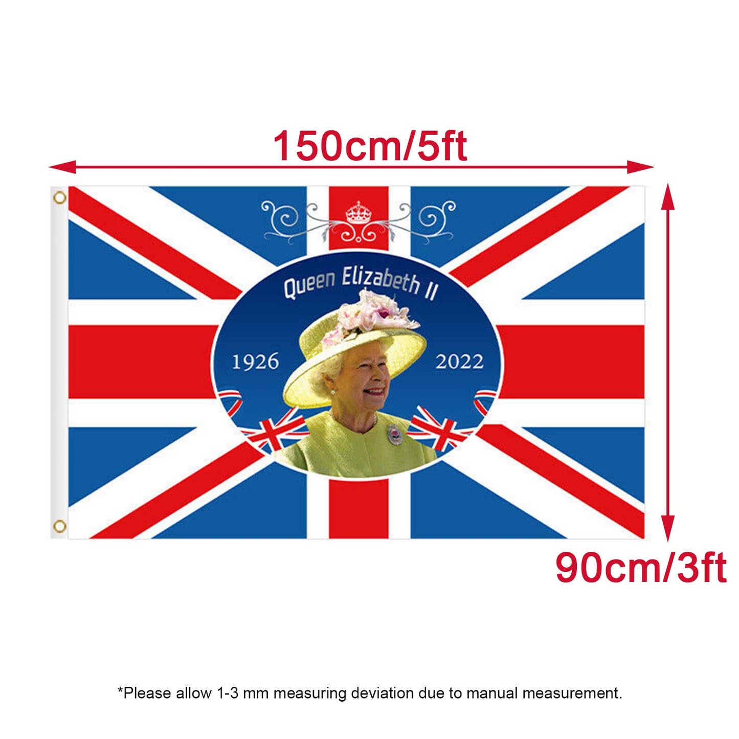 Queen Elizabeth II Platinum Jubilee 2022 God Save The Queen 5'x3' Polyester Flag