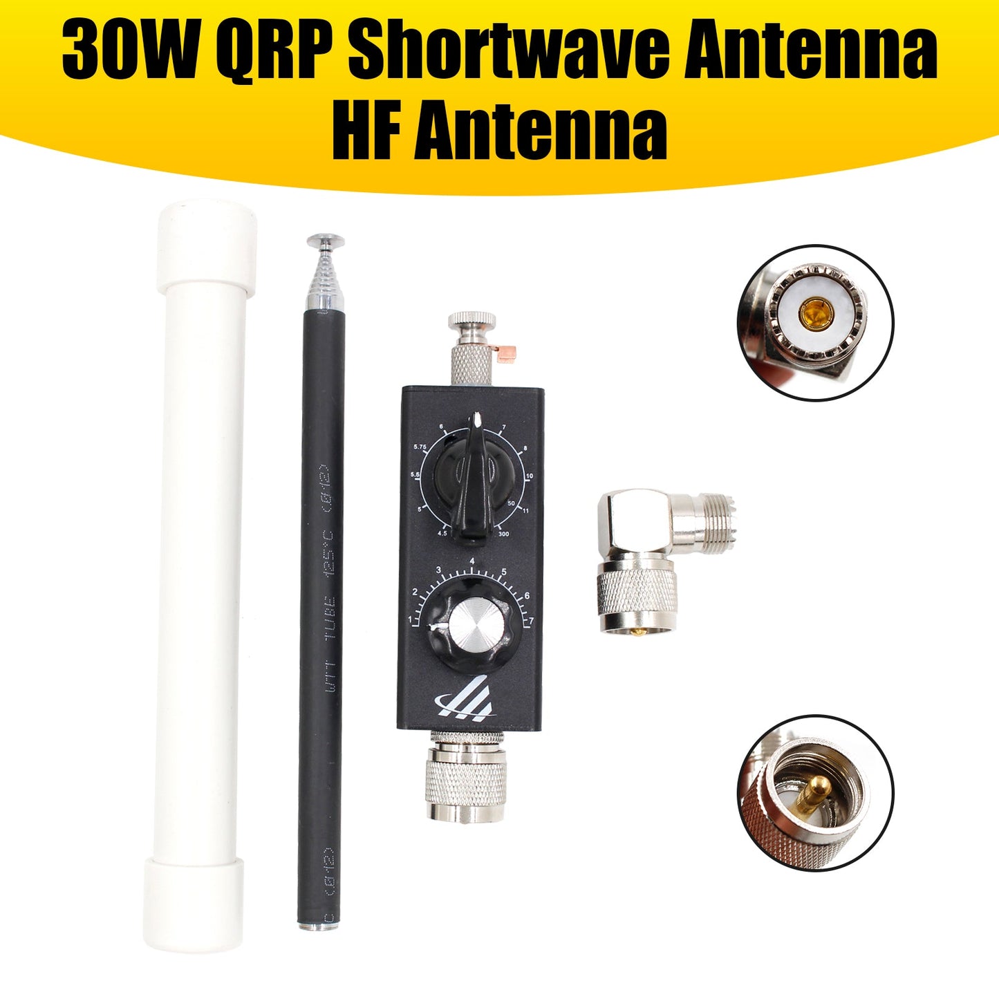30W QRP Shortwave HF Antenna 5MHz-55MHz FM Aviation 50M Full Band Tuned Antenna