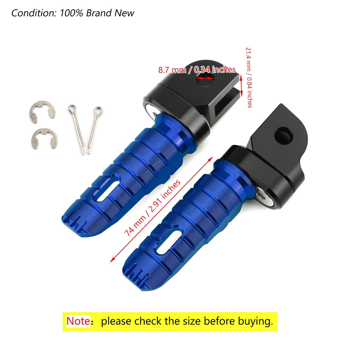Front Footrests Foot Peg for HONDA CB125R CBR250RR CBR1000RR CB600F CB1100/RS/SX