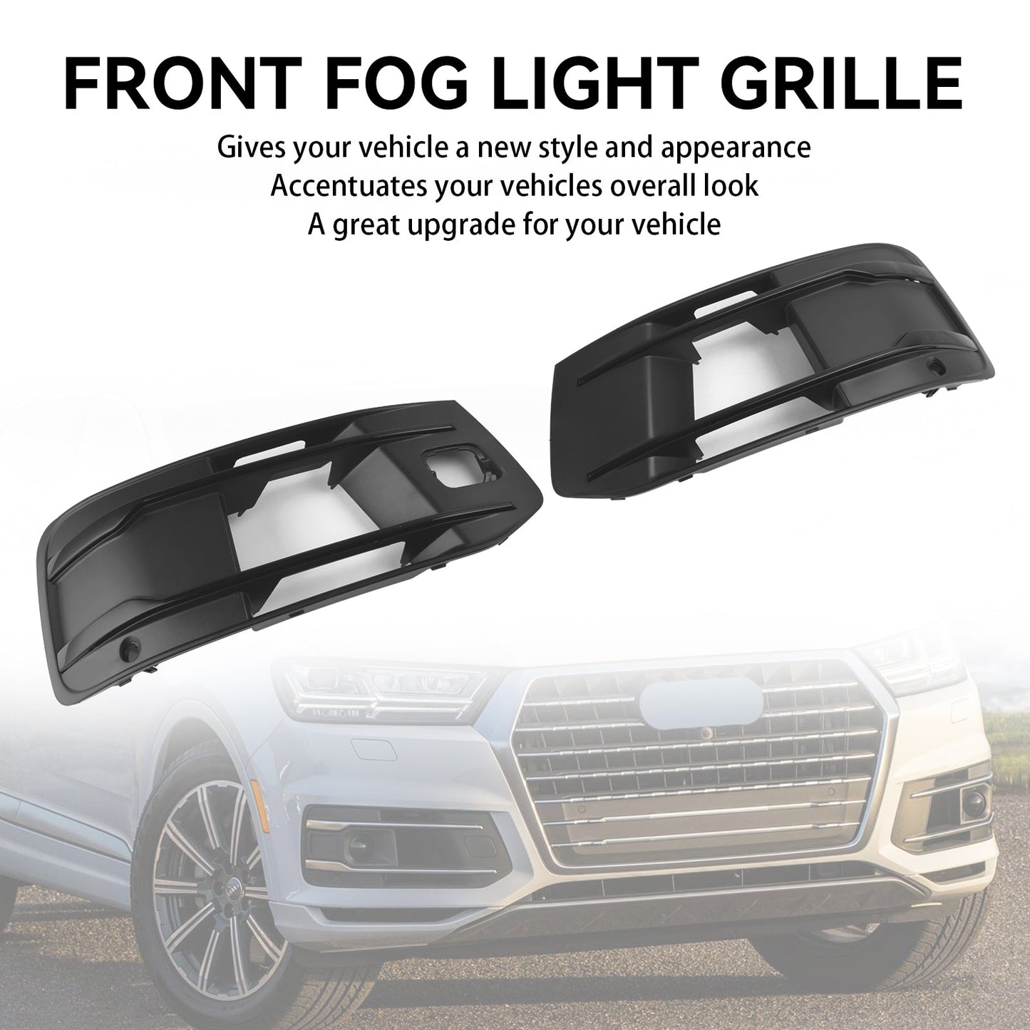 Audi Q7 2016-2019 Front Bumper Cover Fog Light Bezel Insert Grill Grille