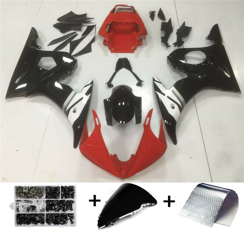 2003-2004 Yamaha YZF R6 Amotopart Fairing Red White Kit