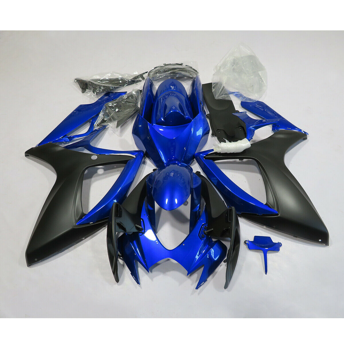 2006-2007 Suzuki GSXR600 750 Blue Black Fairing Kit by Amotopart Fairings