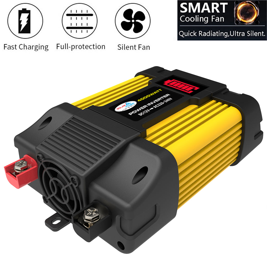 4000W Car Power Sine Wave Inverter w LED Display DC 12V To AC 220V Inverter