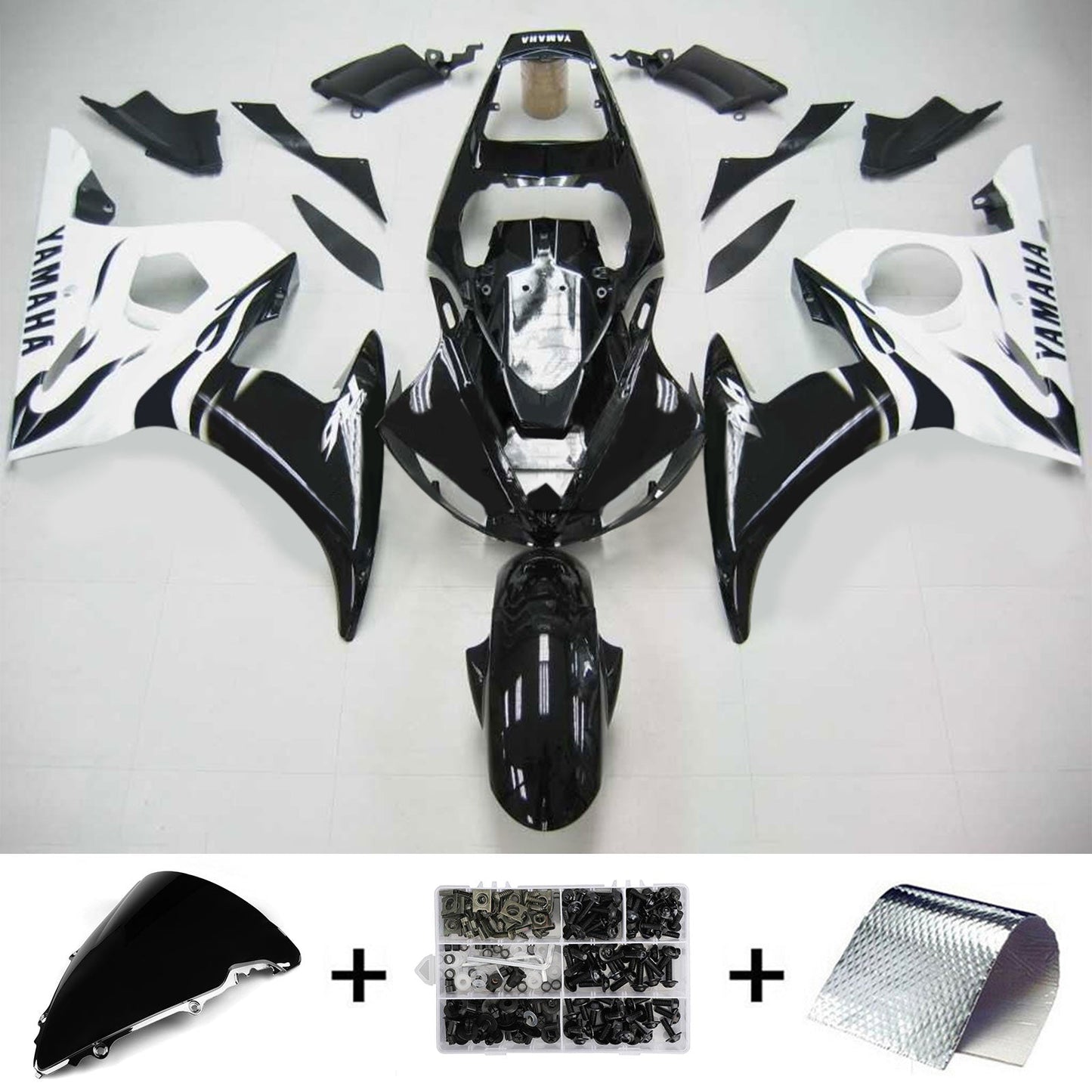 2003-2004 Yamaha YZF 600 R6 2006-2009 R6S Amotopart Injection Fairing Kit Bodywork Plastic ABS #106