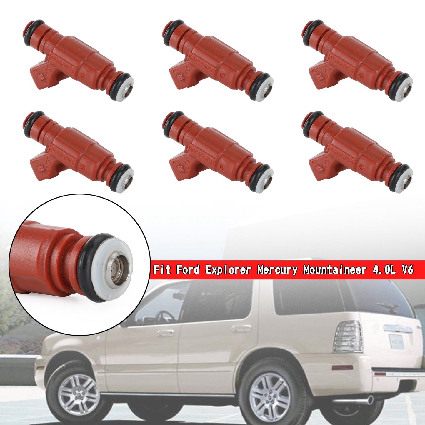 6PCS Fuel injectors 0280156028 Fit Ford Explorer Fit Mercury Mountaineer 4.0L V6