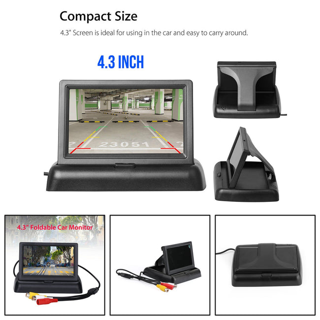 4.3" TFT LCD NTSC PAL Foldable 4.3inch Car Monitor Night Parking Assist