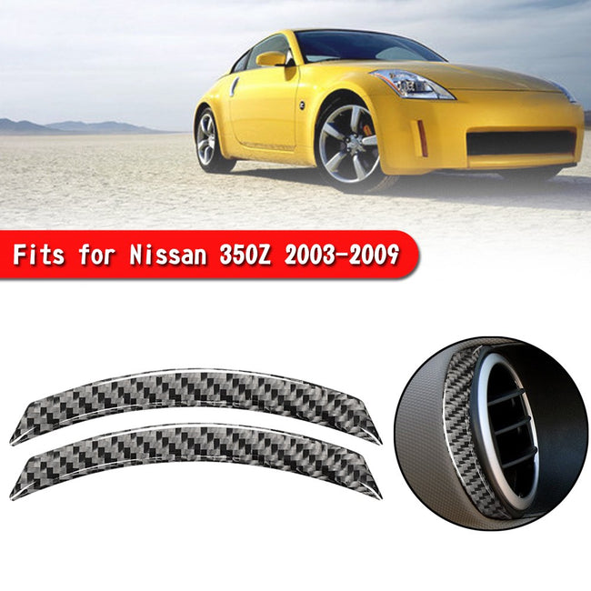 Areyourshop Carbon Fiber Interior Door Air Condition Vent Cover Trim For Nissan 350Z 03-09