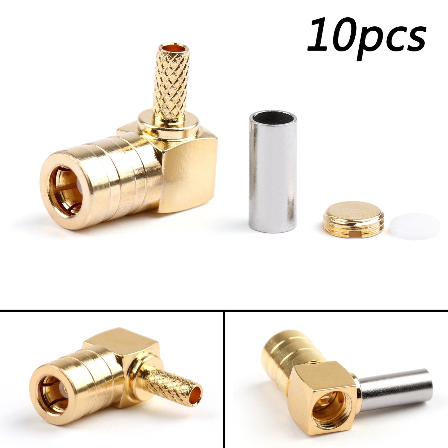 10Pcs SMB Female Jack Right Angle RG316 RG174 Cable RF Connector For GPS Antenna