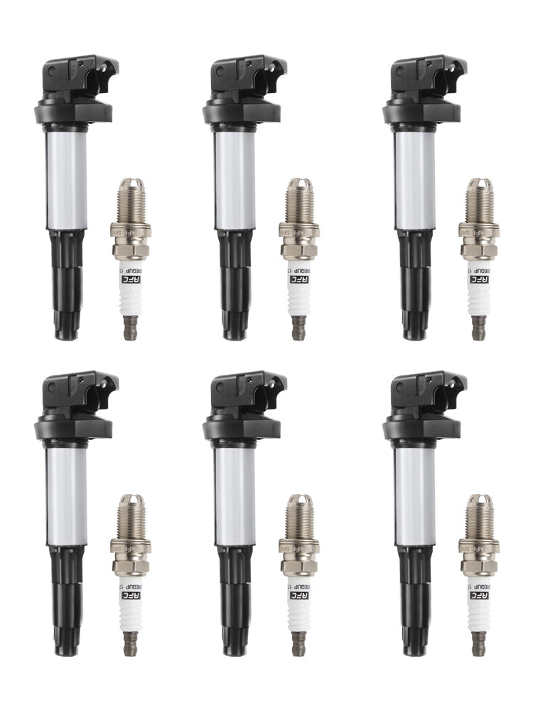 BMW 325 335 525 530i X5 Z4 2.5L 3.0L 6x Ignition Coil+Spark Plug UF515 UF522