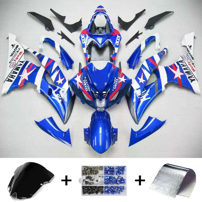 2008-2016 Yamaha YZF 600 R6 Injection Fairing Kit Bodywork Plastic ABS #105