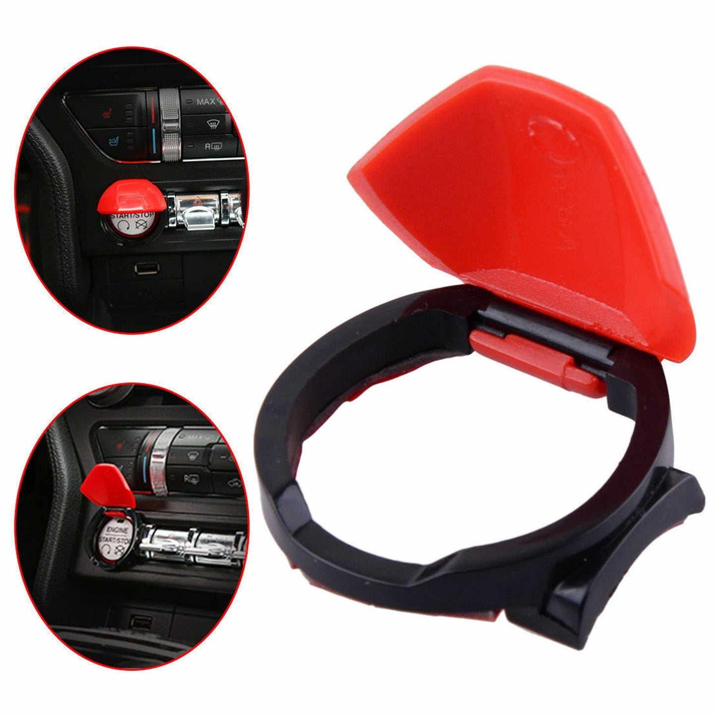 Car Start Stop Button Cover Push Switch Control Trim Red For Ford Mustang 2015+