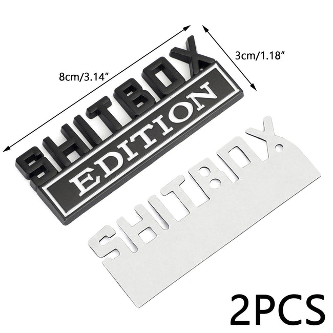 2pc Shitbox Edition Emblem Decal Badges Stickers For Ford Chevy Car Truck #C
