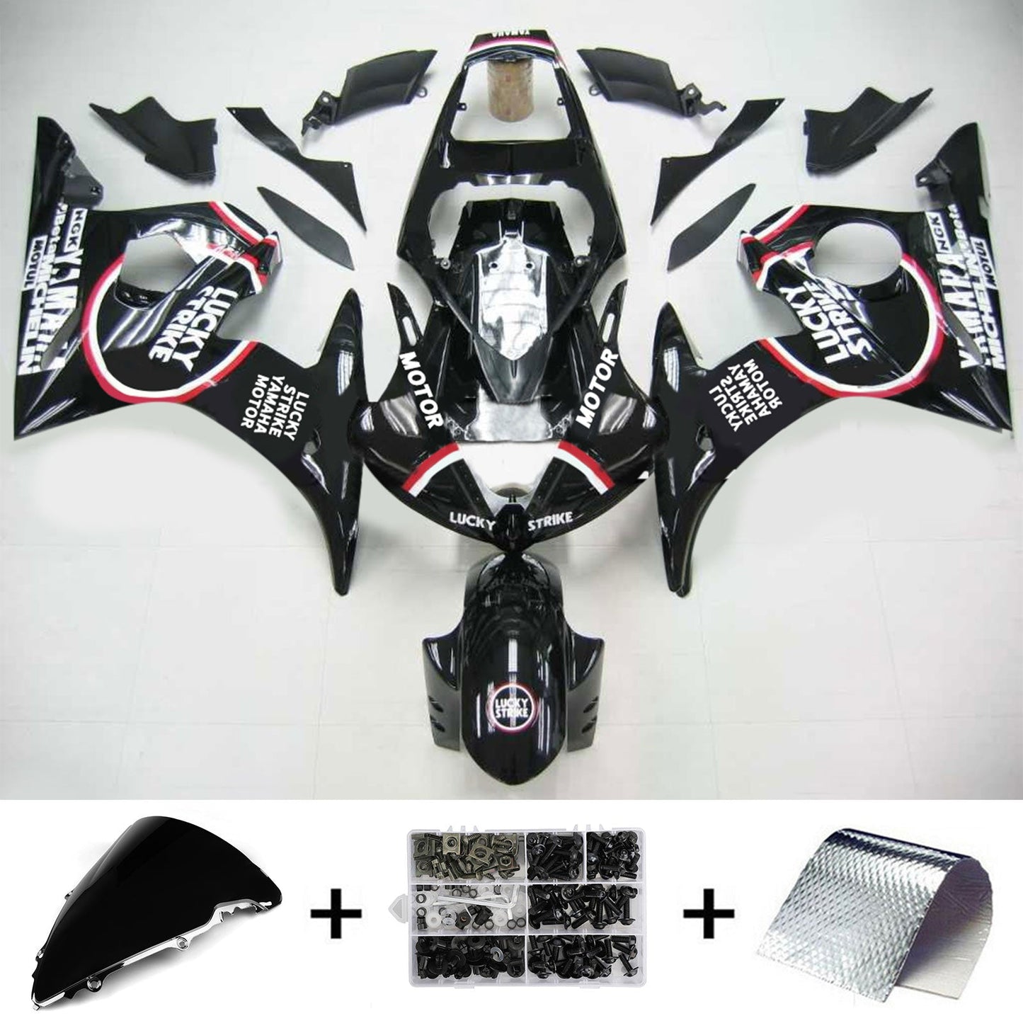 2003-2004 Yamaha YZF 600 R6 2006-2009 R6S Amotopart Injection Fairing Kit Bodywork Plastic ABS #105