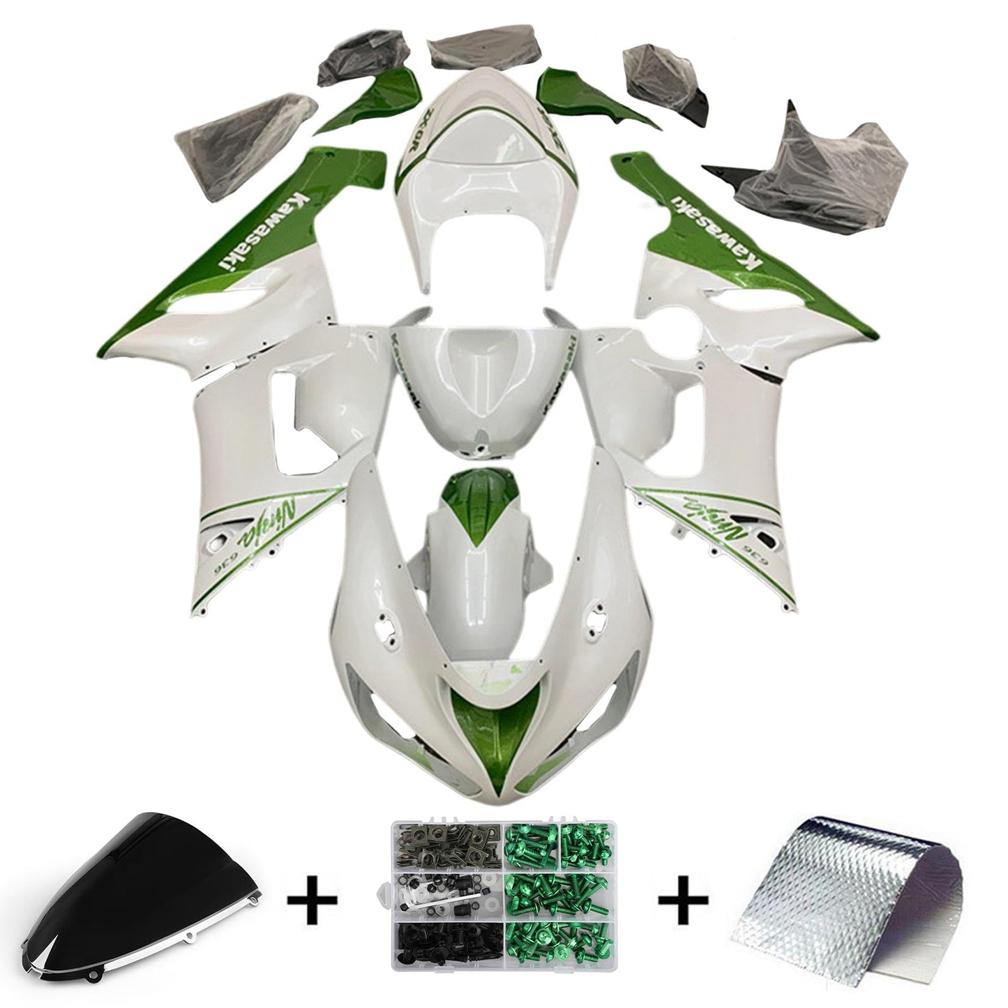 2005-2006 Kawasaki ZX6R 636 Fairing Kit Bodywork Plastic ABS