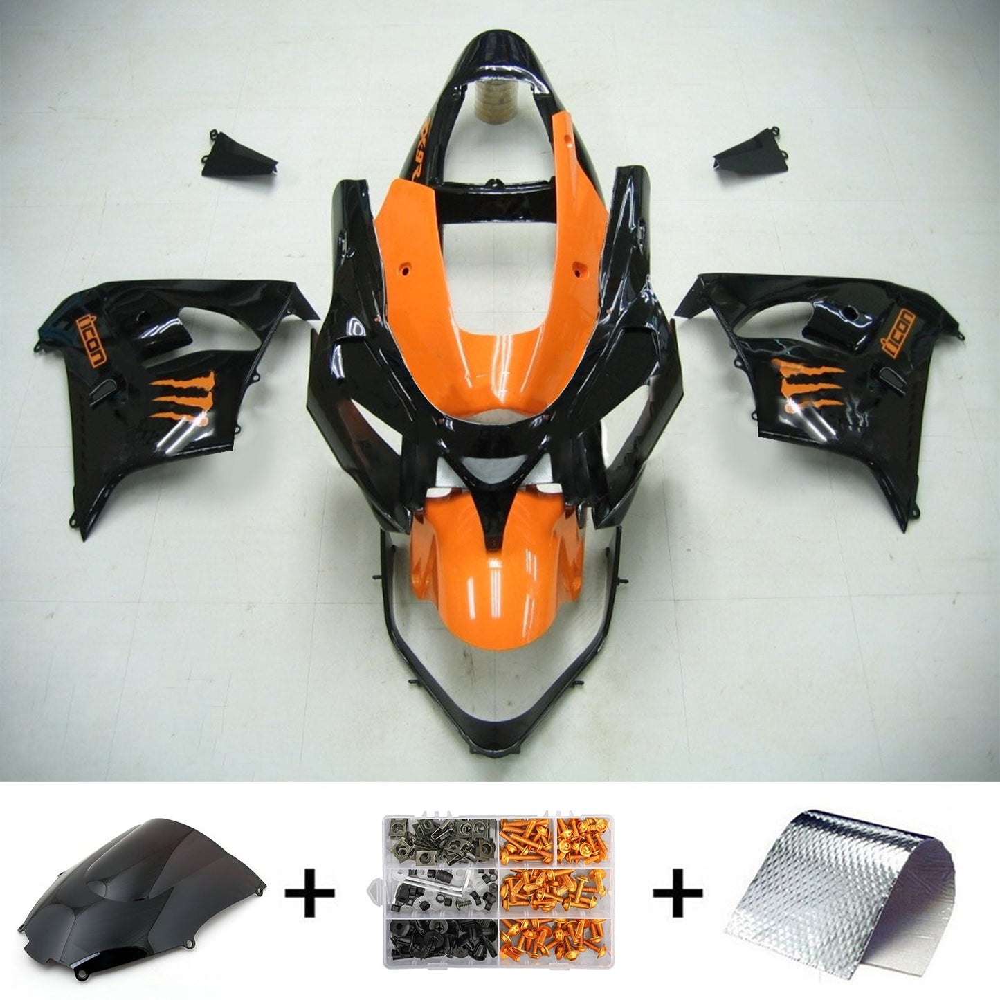 2002-2003 Kawasaki ZX9R Amotopart Injection Fairing Kit Bodywork Plastic ABS #120