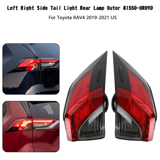2019-2021 Toyota RAV4 L+R Side Tail Light Rear Lamp Outer 81560/81550-0R090