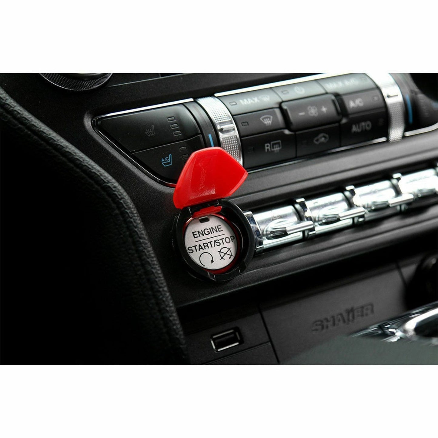 Car Start Stop Button Cover Push Switch Control Trim Red For Ford Mustang 2015+