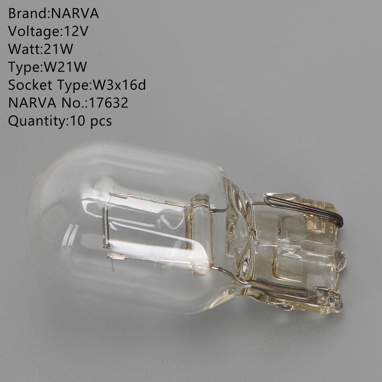 10x For NARVA 17632 Car Auxiliary Bulbs W21W 12V21W W3x16d