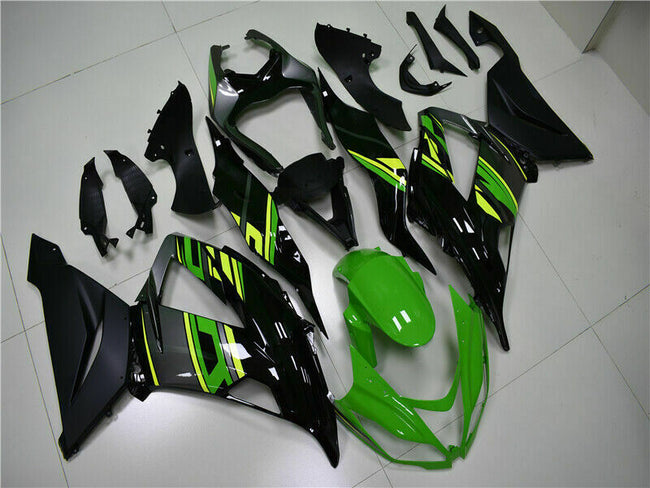 2013-2018 Kawasaki Zx6R Amotopart Fairing Green Black Kit