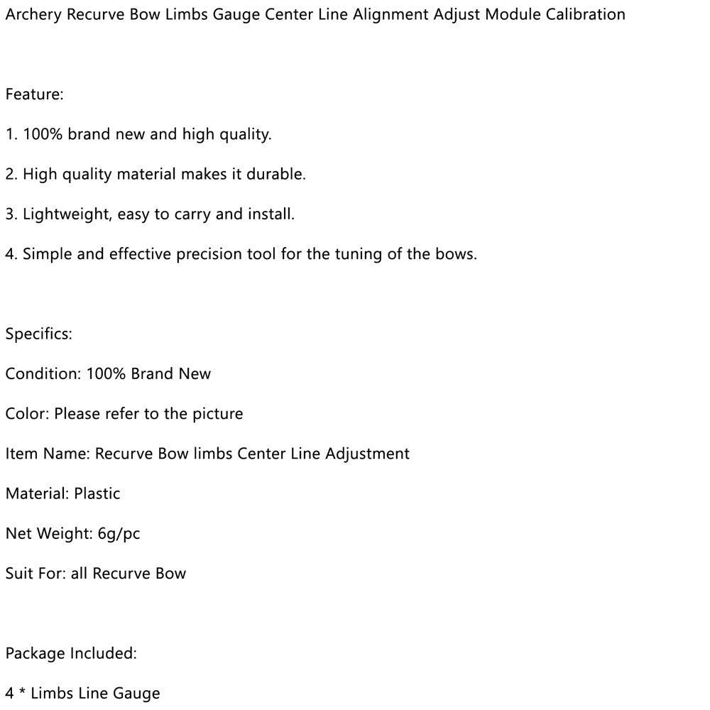 4pcs Recurve Bow Limbs Center Line Adjustment Gauge Calibration Module Detector