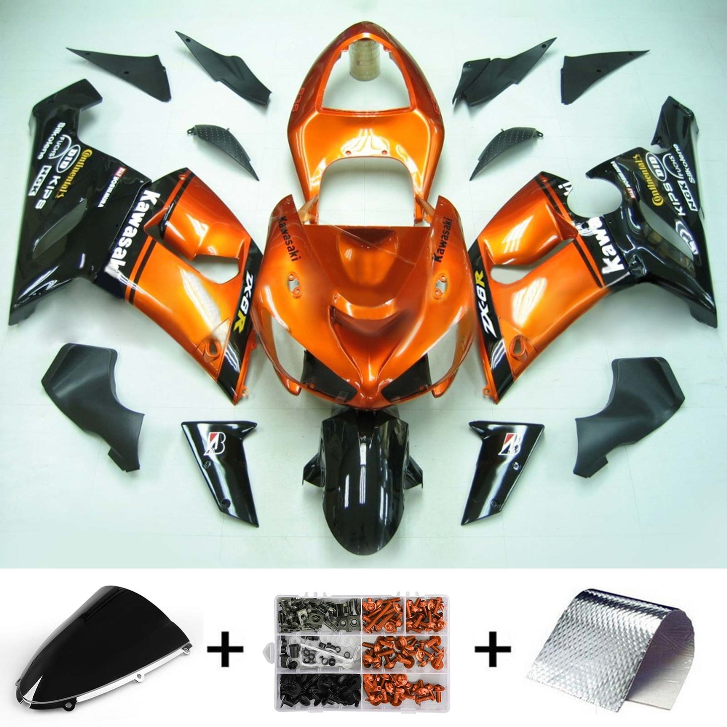 2005-2006 Kawasaki ZX6R 636 Amotopart Injection Fairing Kit Bodywork Plastic ABS #146