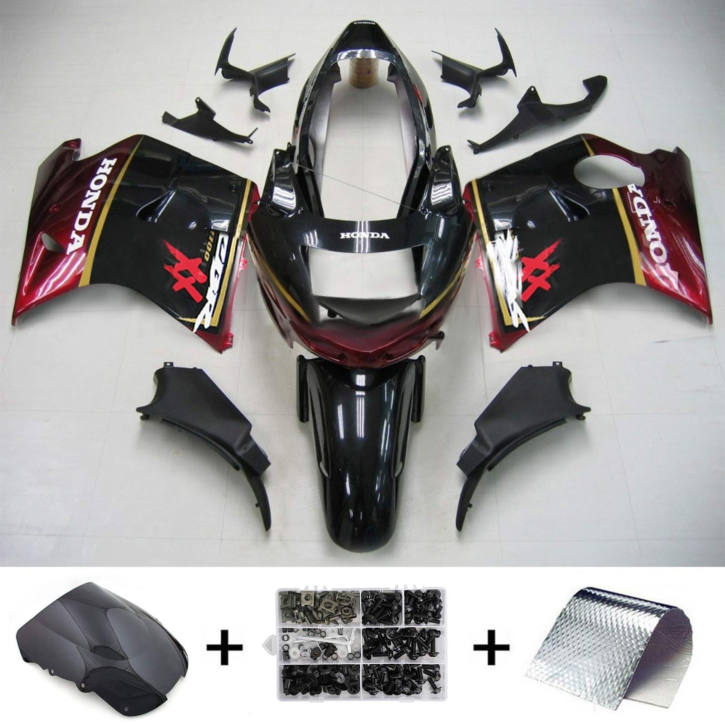 1996-2007 Honda CBR1100XX SuperBlackBird Amotopart Injection Fairing Kit Bodywork ABS #101