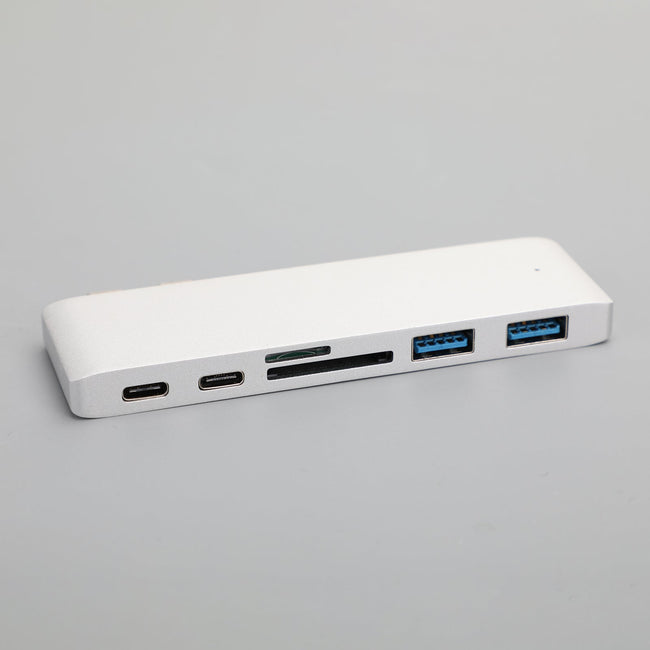6 in 1 Multi-function USB3.0 Hub Adapter USB Type C Docking 2 USB For MacBook