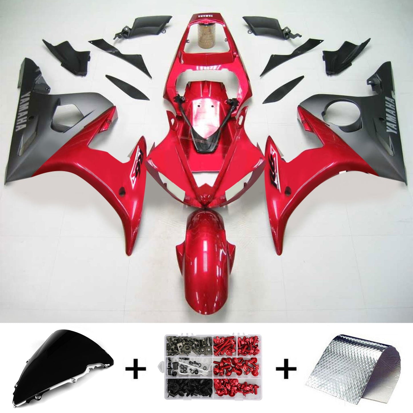 2005 Yamaha YZF 600 R6 Injection Fairing Kit Bodywork Plastic ABS #135