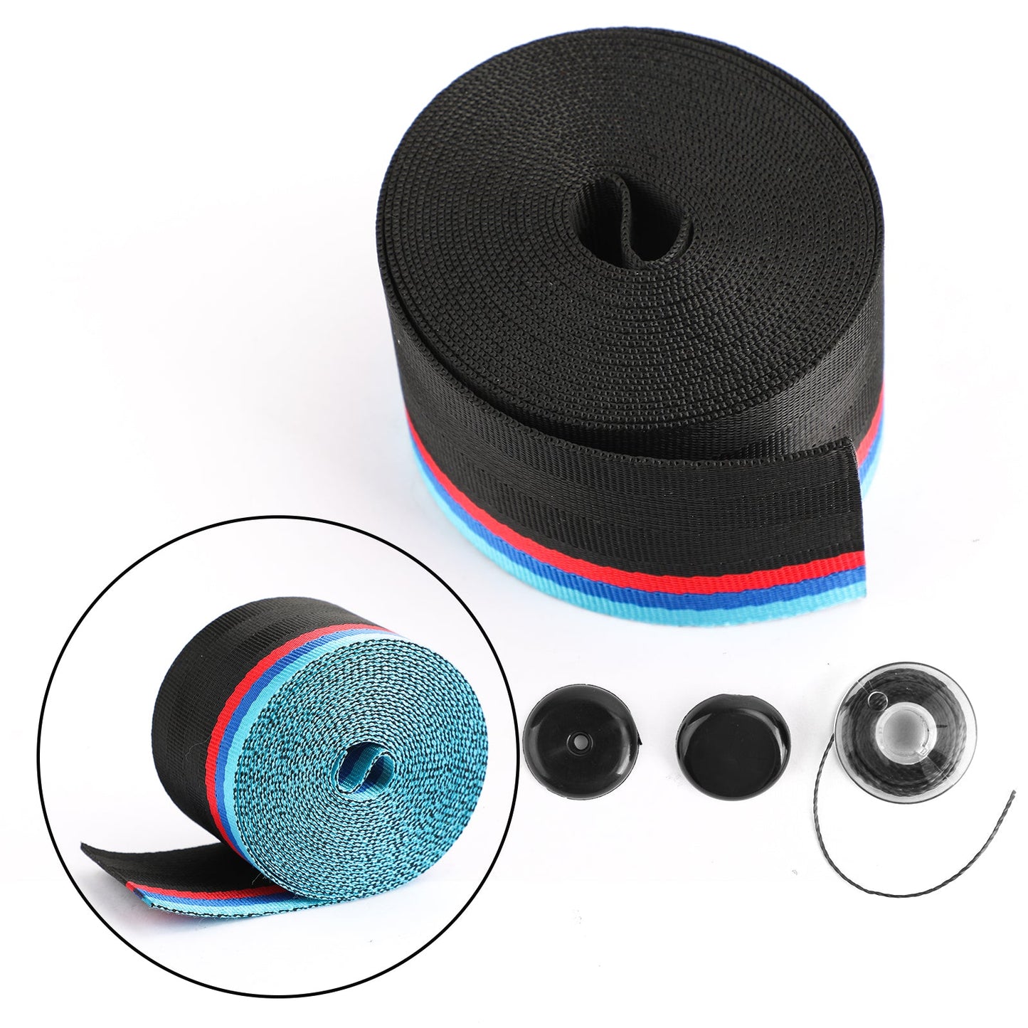 Car Seat Belt Webbing Polyester Seat Lap Retractable Nylon Safety Strap 3.5M