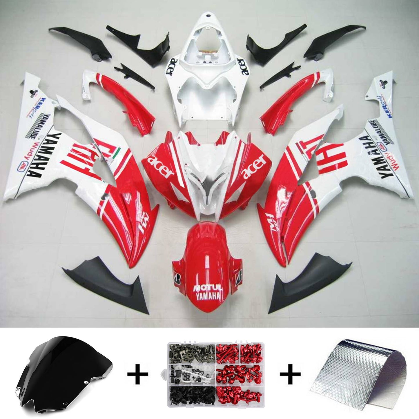 2008-2016 Yamaha YZF 600 R6 Amotopart Injection Fairing Kit Bodywork Plastic ABS #142