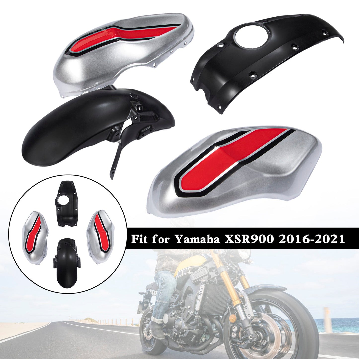 2016-2021 Yamaha XSR900 Injection ABS Plastic Bodywork Fairing Kit 001#