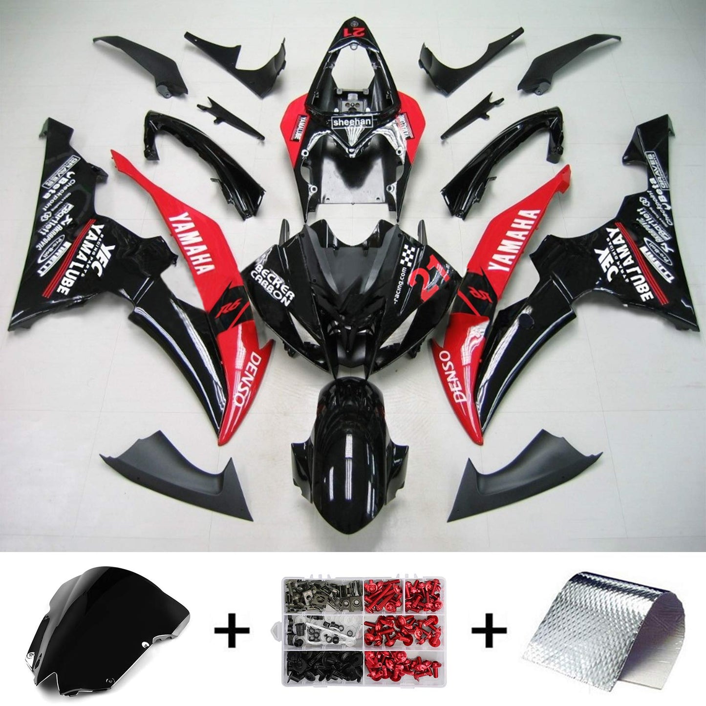 2008-2016 Yamaha YZF 600 R6 Injection Fairing Kit Bodywork Plastic ABS #154