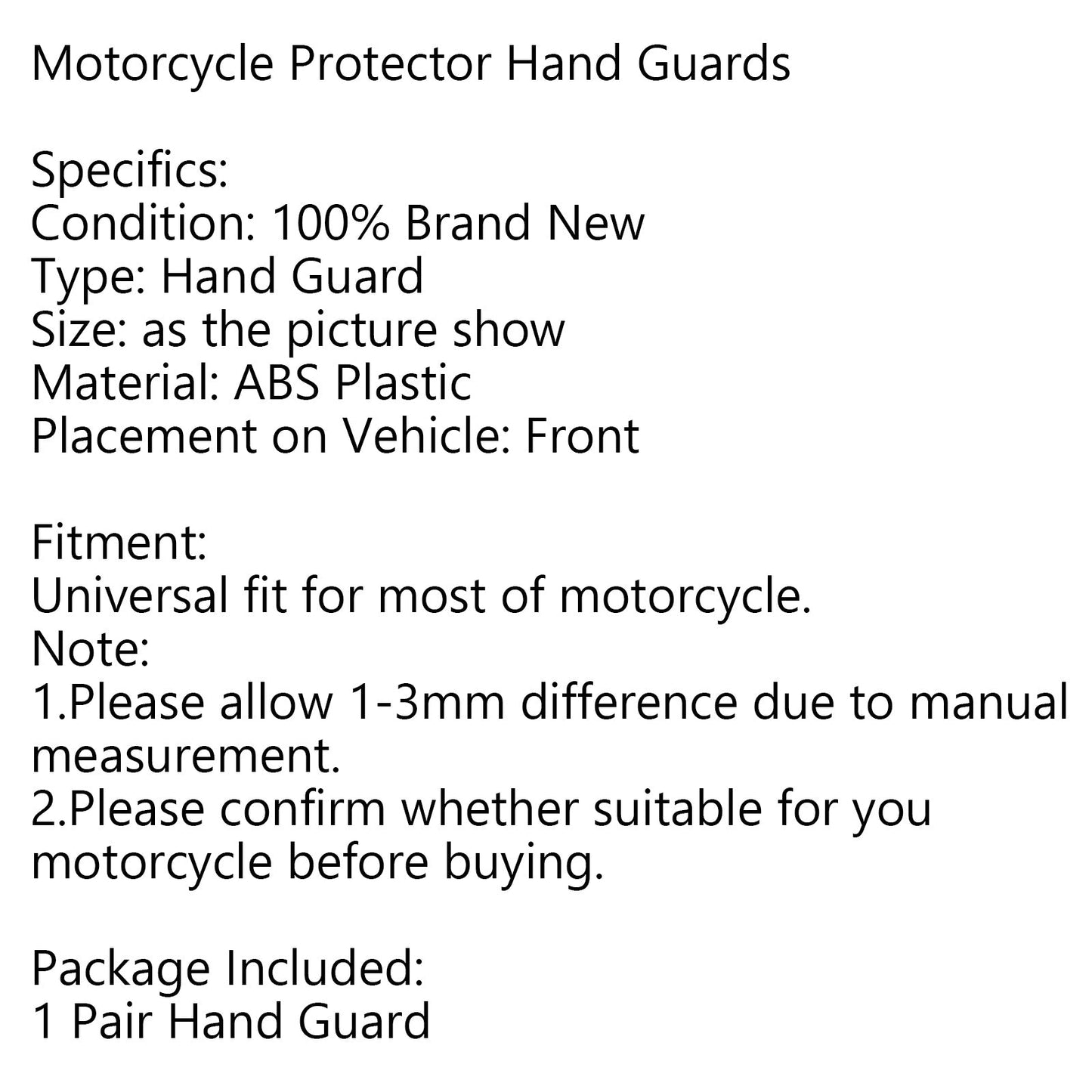 Universal Motorcycle Handguard Handlebar Shells Protector for Honda Yamaha