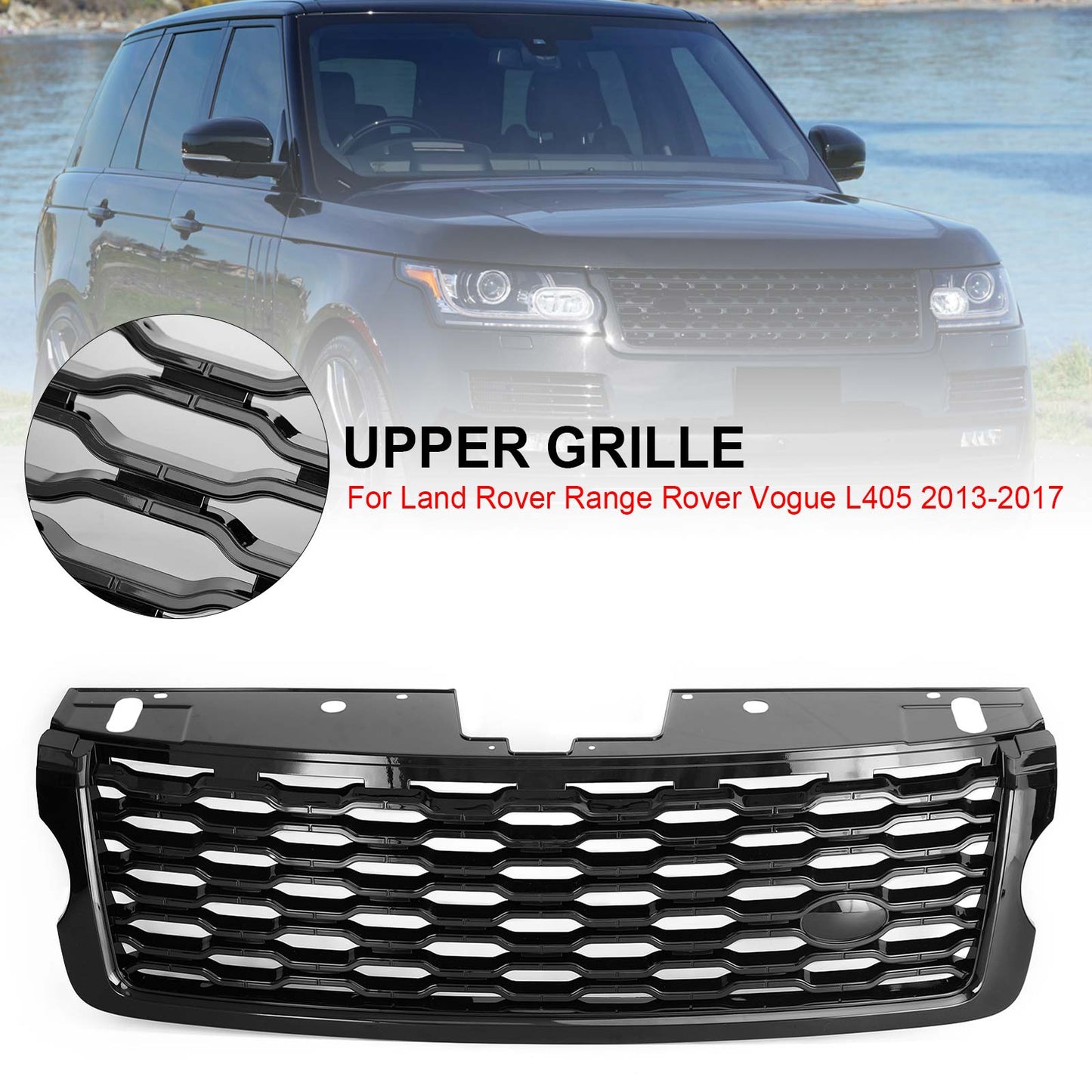 Front Bumper Upper Grill Grille Fit Land Rover Range Rover Vogue L405 2013-17