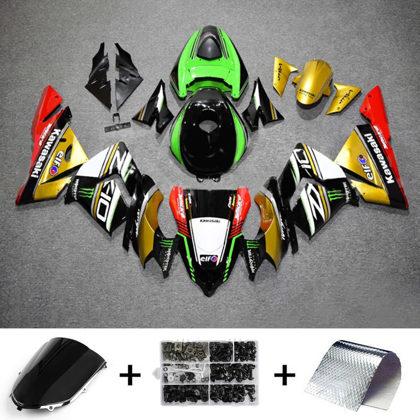 2004-2005 Kawasaki ZX10R Injection Fairing Kit Bodywork Plastic ABS#134