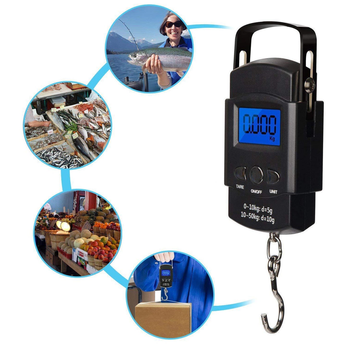 Electronic Balance Digital Fish Hook Hanging Scale Fishing Scale Luggage Scale