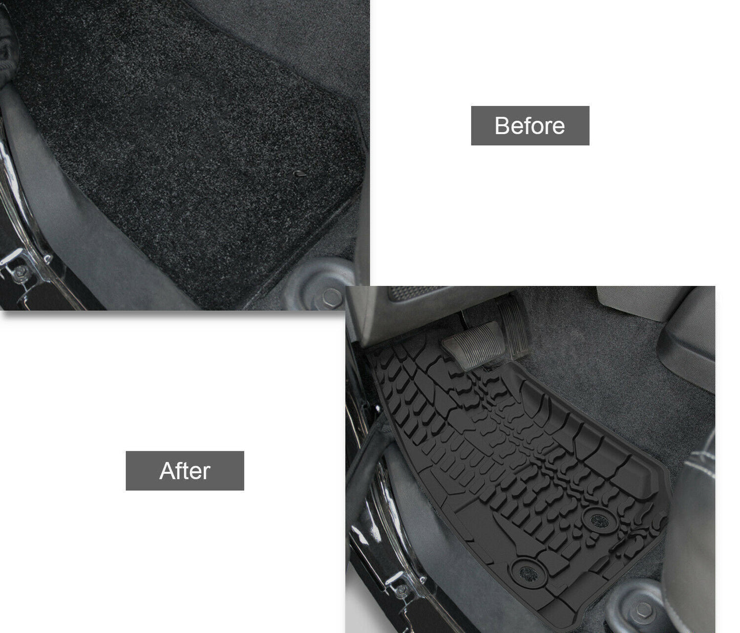 Floor Mats Liners for 2018-2020 Wrangler JL 4-Door Unique TPE