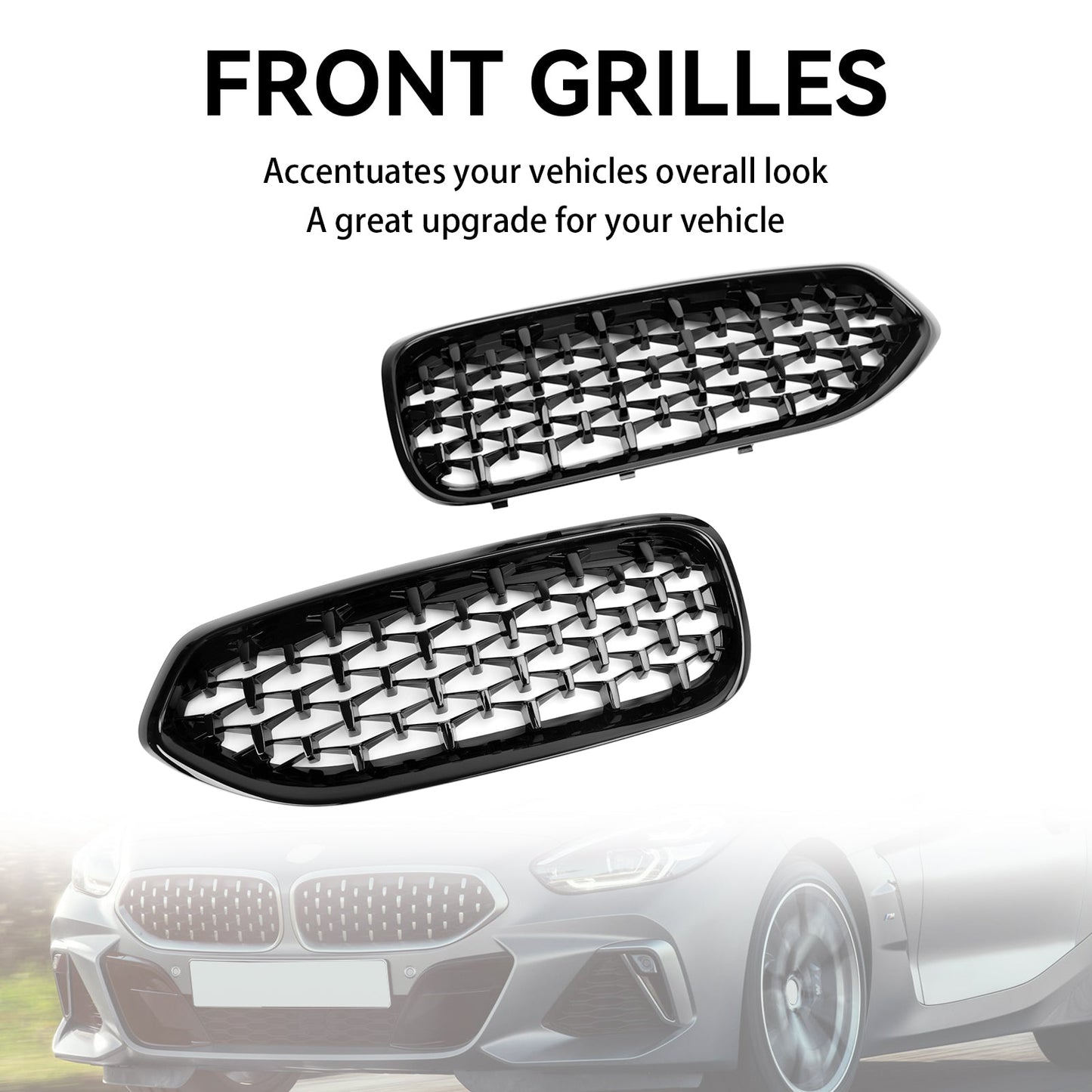 2019-2023 BMW G29 Z4 Diamond Style Gloss Black Front Kidney Grill Grille