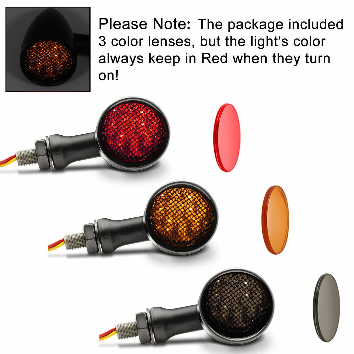 M10 Universal Motorcycle Turn Signal Light Indicators Blinker Lamp