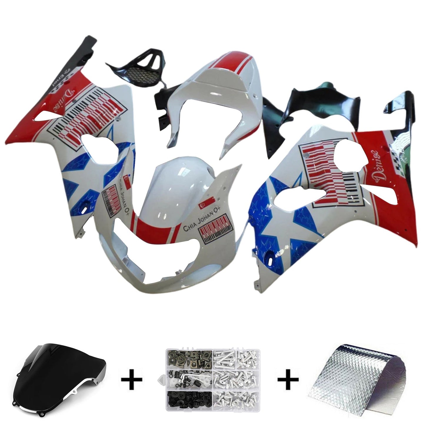 2000-2002 Suzuki GSXR1000 K1 K2 Fairing Kit Bodywork Plastic ABS